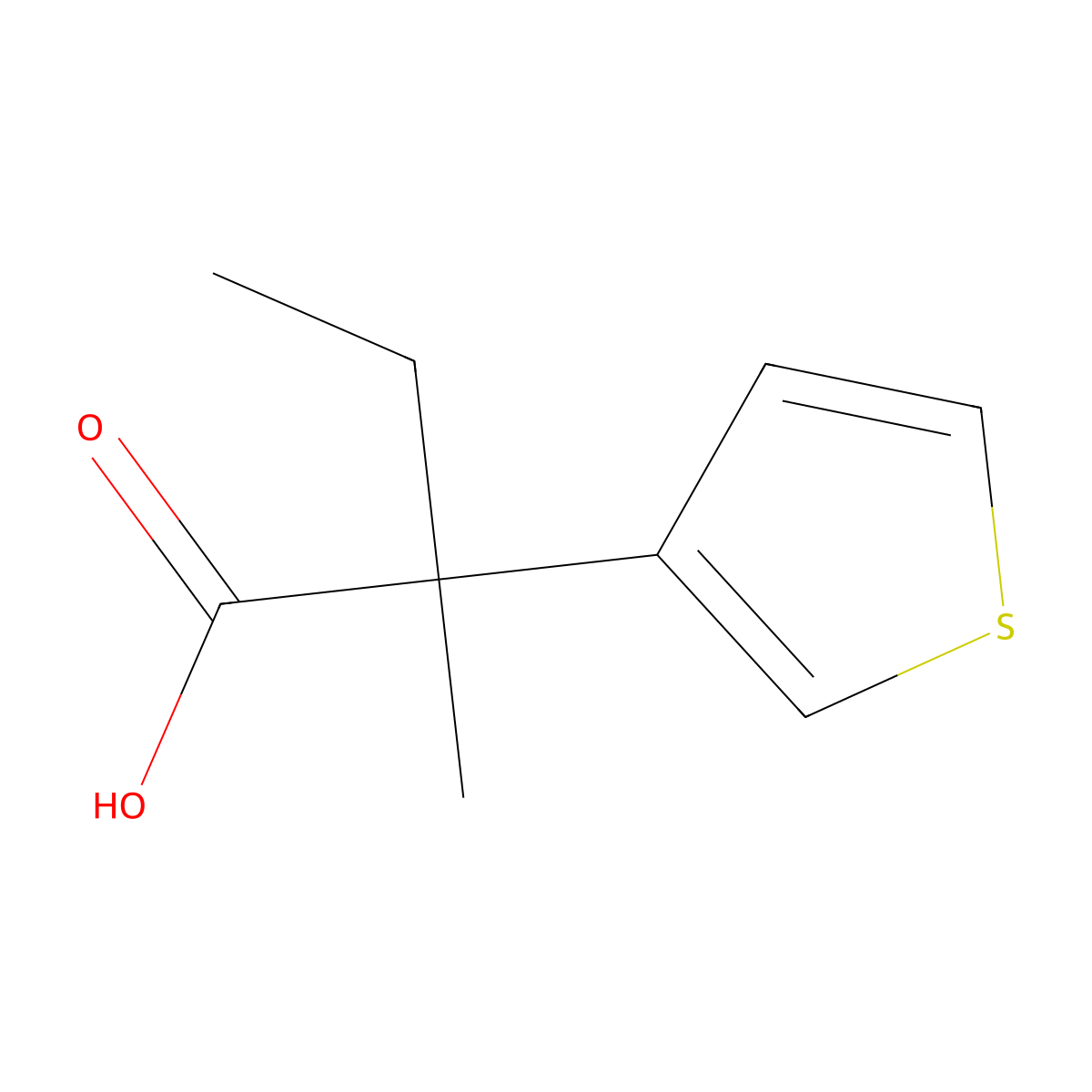 2-Methyl-2-(thiophen-3-yl)butanoic acid molecular structure, CAS 1479705-73-1