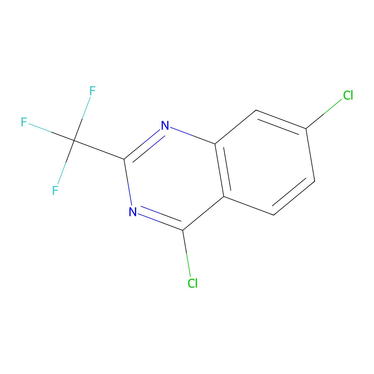 4,7-Dichloro-2-(trifluoromethyl)quinazoline molecular structure, CAS 147972-25-6