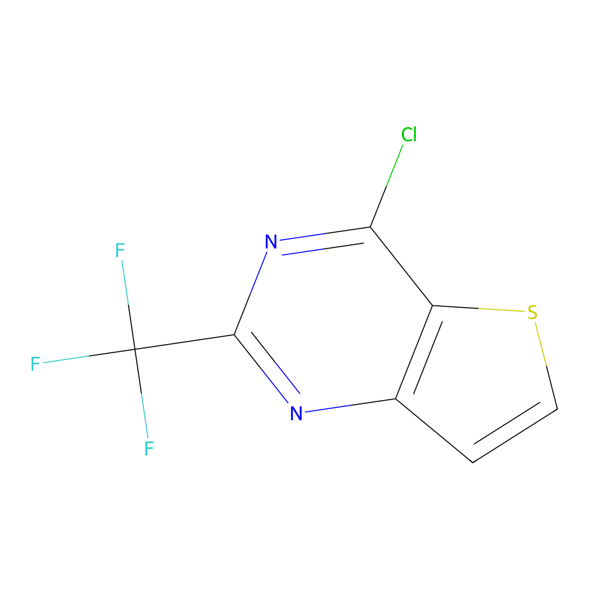4-Chloro-2-(trifluoromethyl)thieno(3,2-d)pyrimidine molecular structure, CAS 147972-27-8