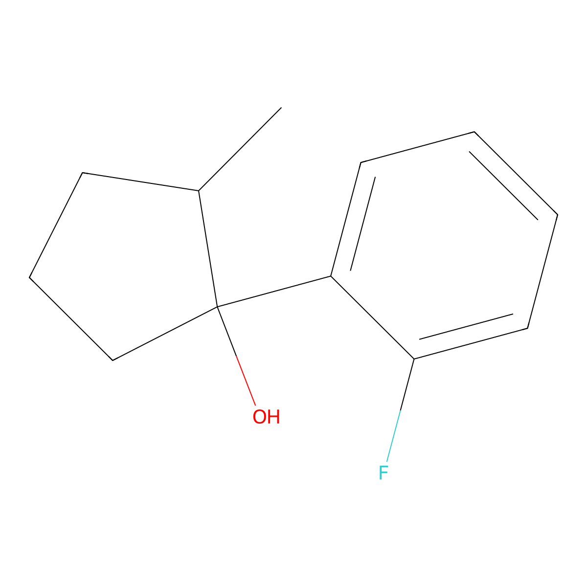 1-(2-Fluorophenyl)-2-methylcyclopentan-1-ol molecular structure, CAS 1479723-07-3