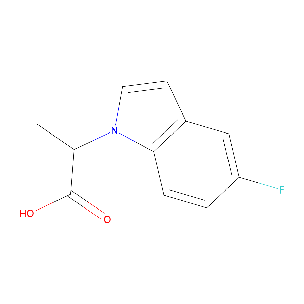 2-(5-Fluoro-1H-indol-1-yl)propanoic acid molecular structure, CAS 1479747-05-1