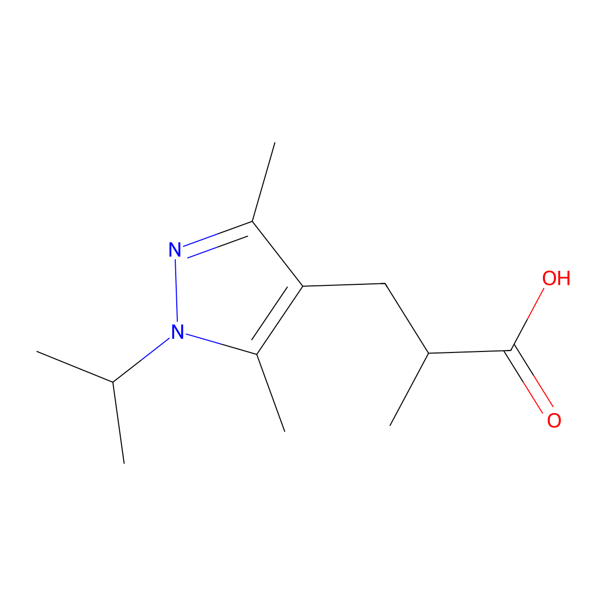 3-(1-Isopropyl-3,5-dimethyl-1h-pyrazol-4-yl)-2-methylpropanoic acid molecular structure, CAS 1479758-38-7