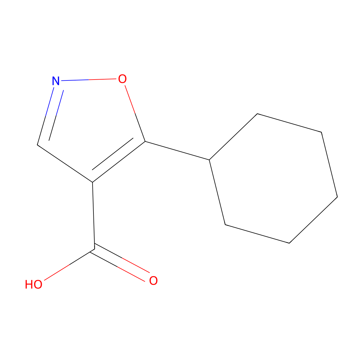 5-Cyclohexyl-1,2-oxazole-4-carboxylic acid molecular structure, CAS 1479761-95-9