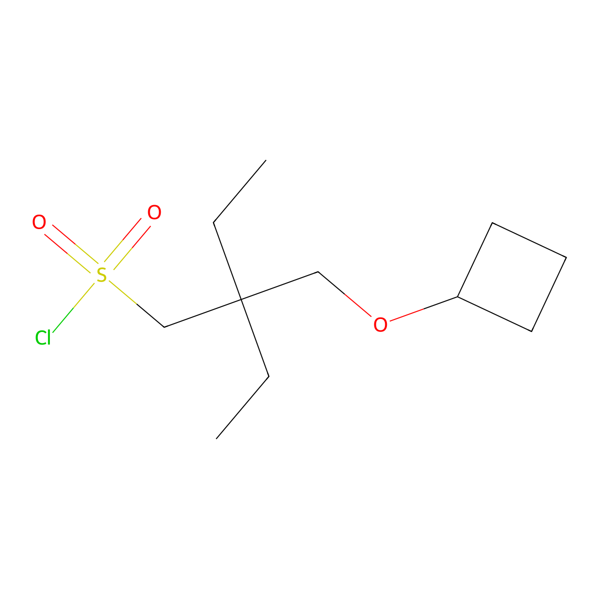2-(Cyclobutoxymethyl)-2-ethylbutane-1-sulfonyl chloride molecular structure, CAS 1479766-56-7