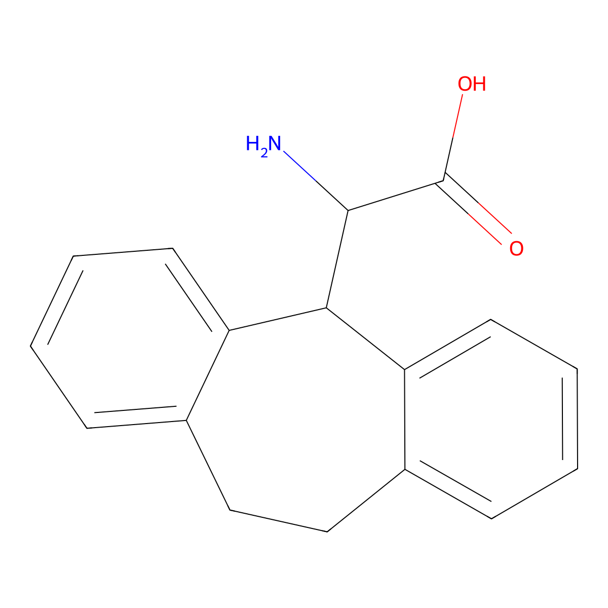 5H-Dibenzo[a,d]cycloheptene-5-acetic acid, alpha-amino-10,11-dihydro-, (R)- molecular structure, CAS 147977-04-6