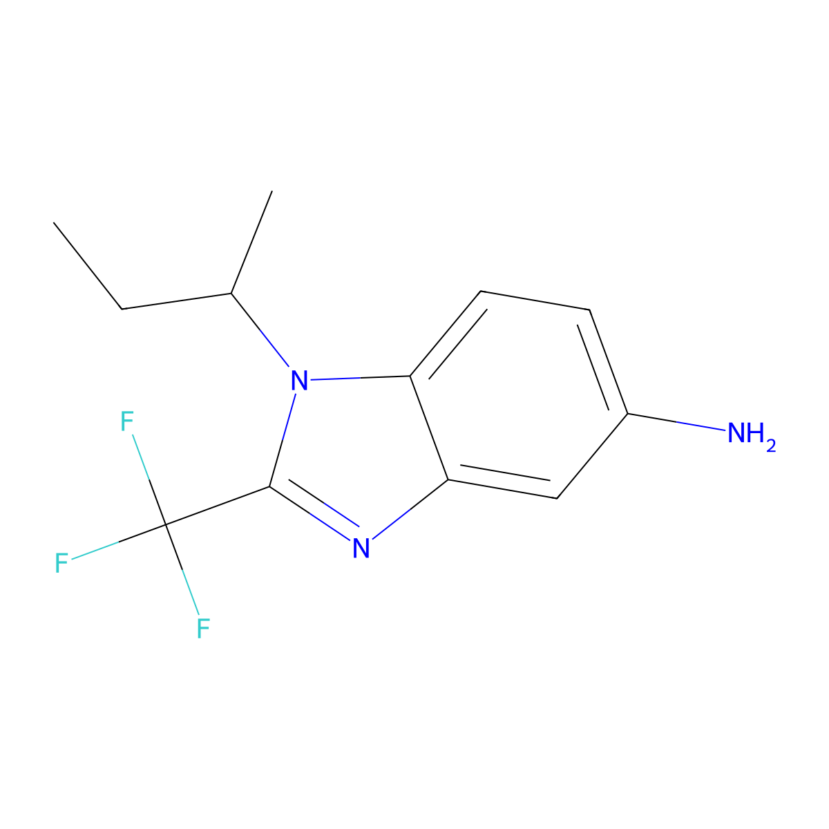 1-(butan-2-yl)-2-(trifluoromethyl)-1H-1,3-benzodiazol-5-amine molecular structure, CAS 1479797-03-9