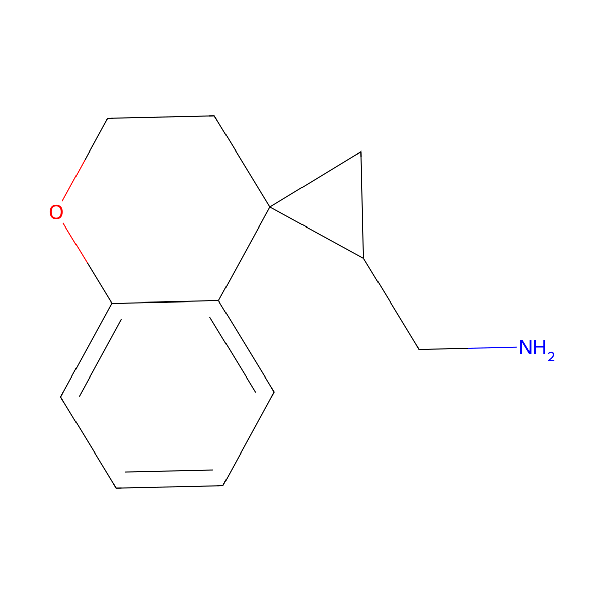 {2,3-Dihydrospiro[1-benzopyran-4,1'-cyclopropane]-3'-yl}methanamine molecular structure, CAS 1479808-72-4