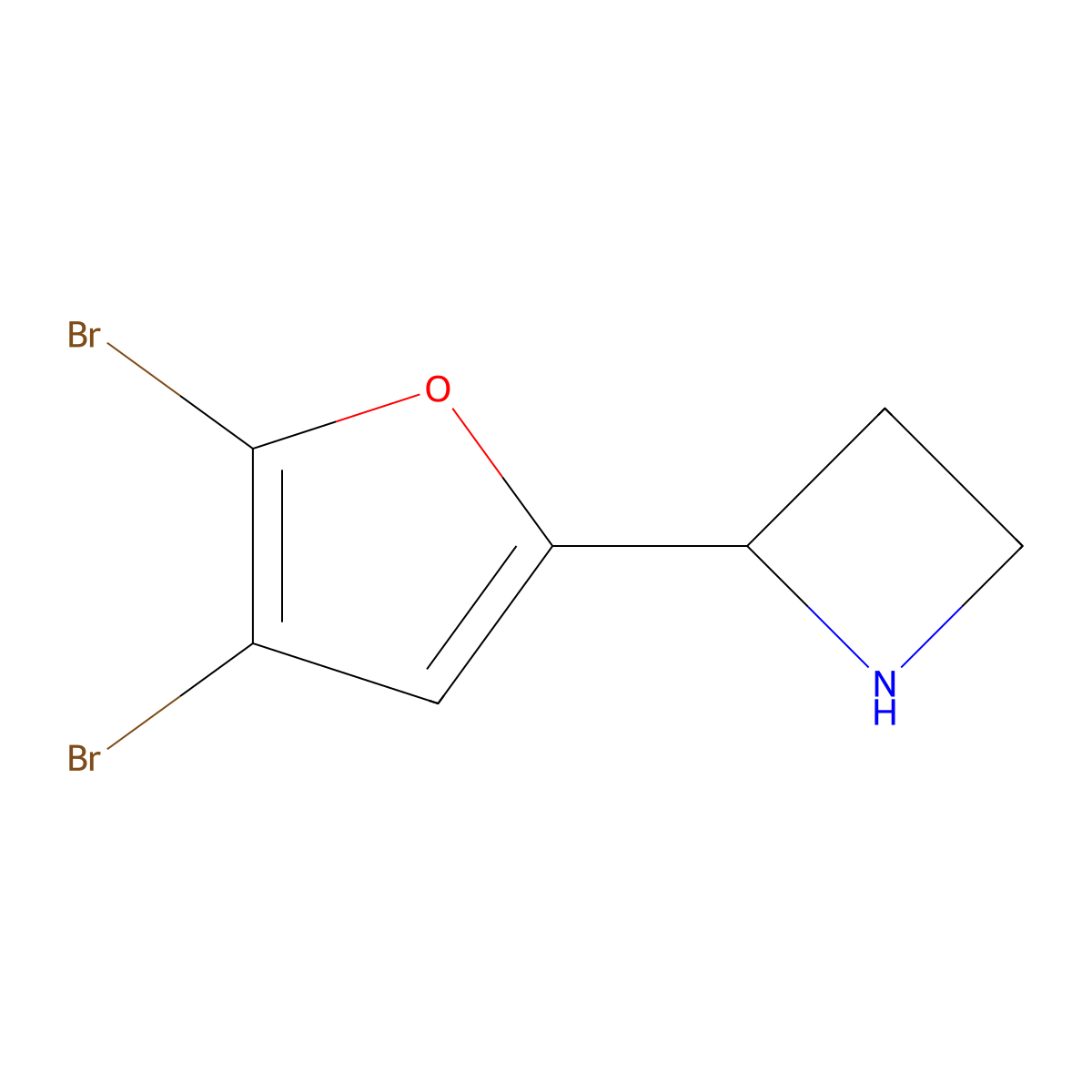 2-(4,5-Dibromofuran-2-yl)azetidine molecular structure, CAS 1479810-97-3
