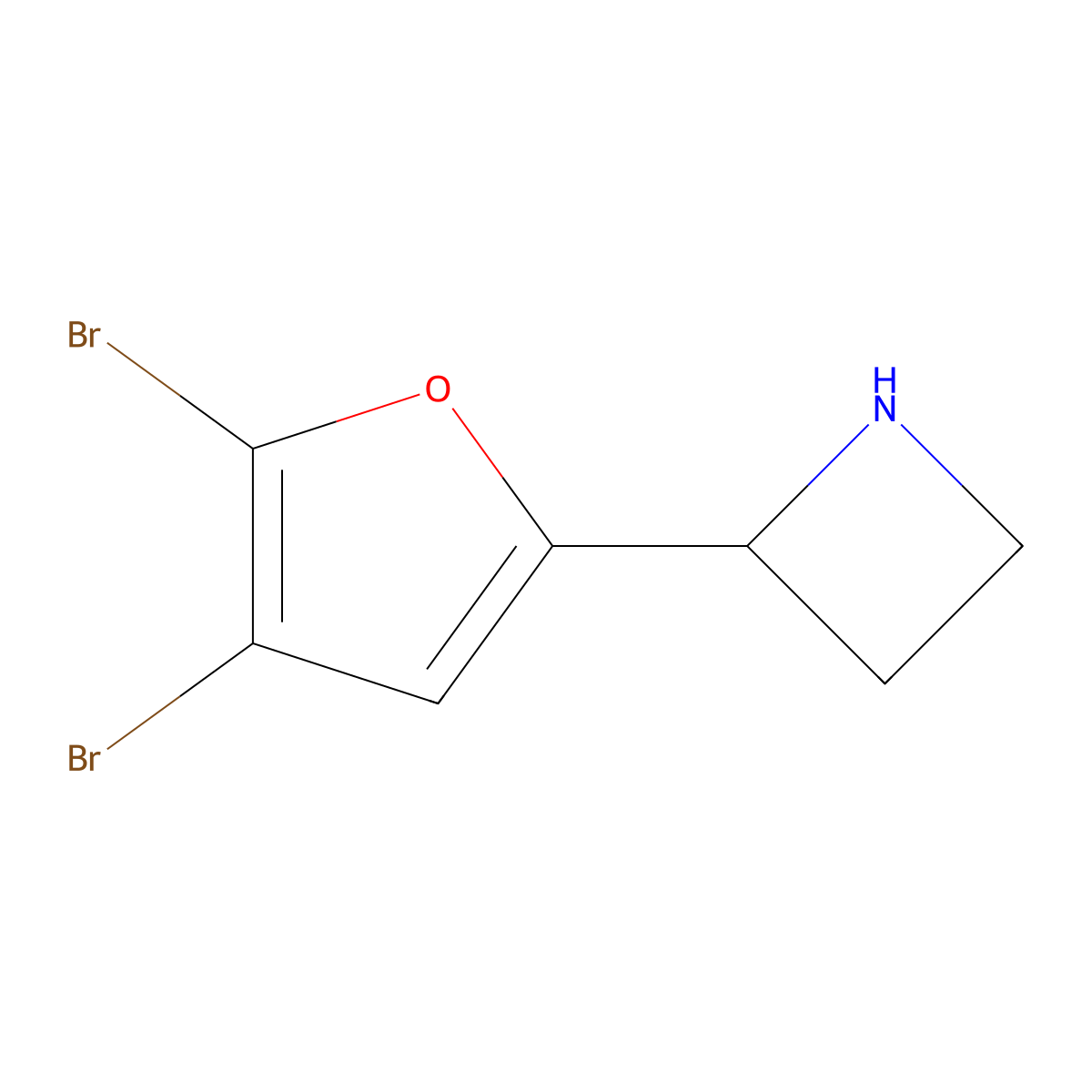 2-(4,5-Dibromofuran-2-yl)azetidine molecular structure, CAS 1479810-97-3
