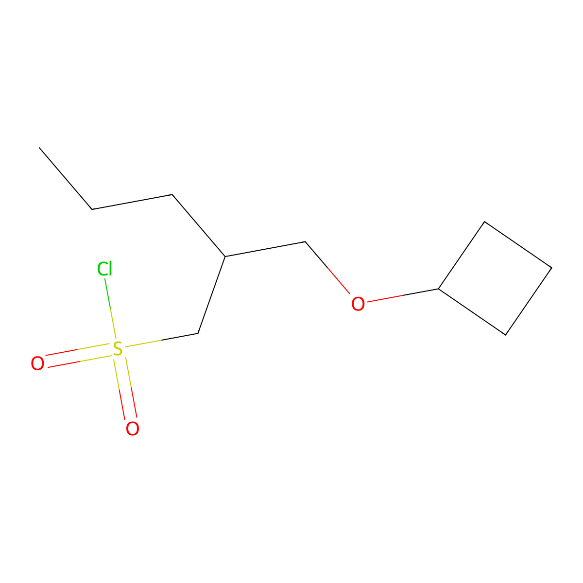 2-(Cyclobutoxymethyl)pentane-1-sulfonyl chloride molecular structure, CAS 1479816-14-2