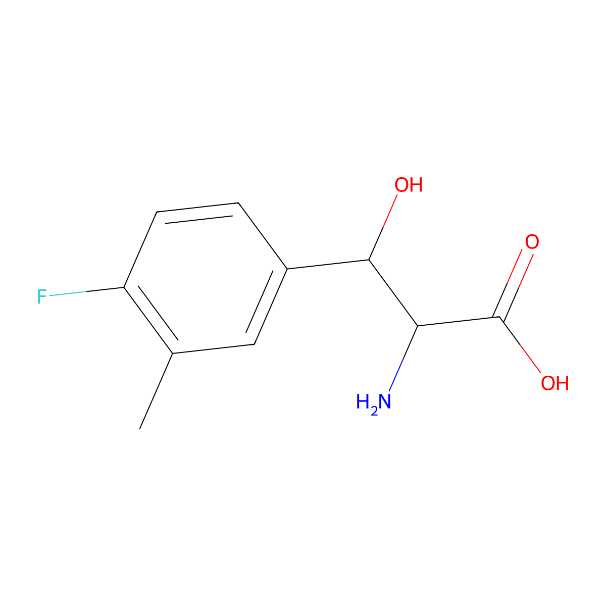 2-Amino-3-(4-fluoro-3-methylphenyl)-3-hydroxypropanoic acid molecular structure, CAS 1479839-08-1