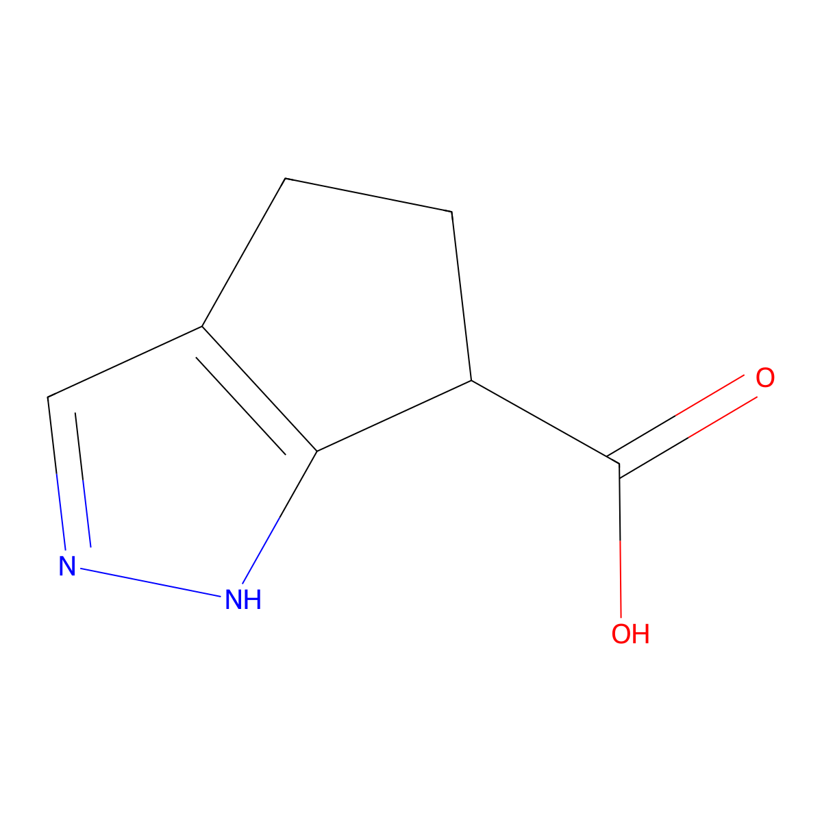 1H,4H,5H,6H-cyclopenta[c]pyrazole-6-carboxylic acid molecular structure, CAS 1479867-82-7