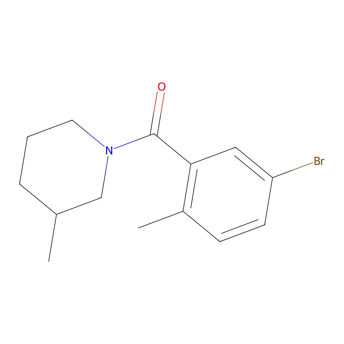 (5-Bromo-2-methylphenyl)(3-methyl-1-piperidinyl)methanone molecular structure, CAS 1479869-67-4