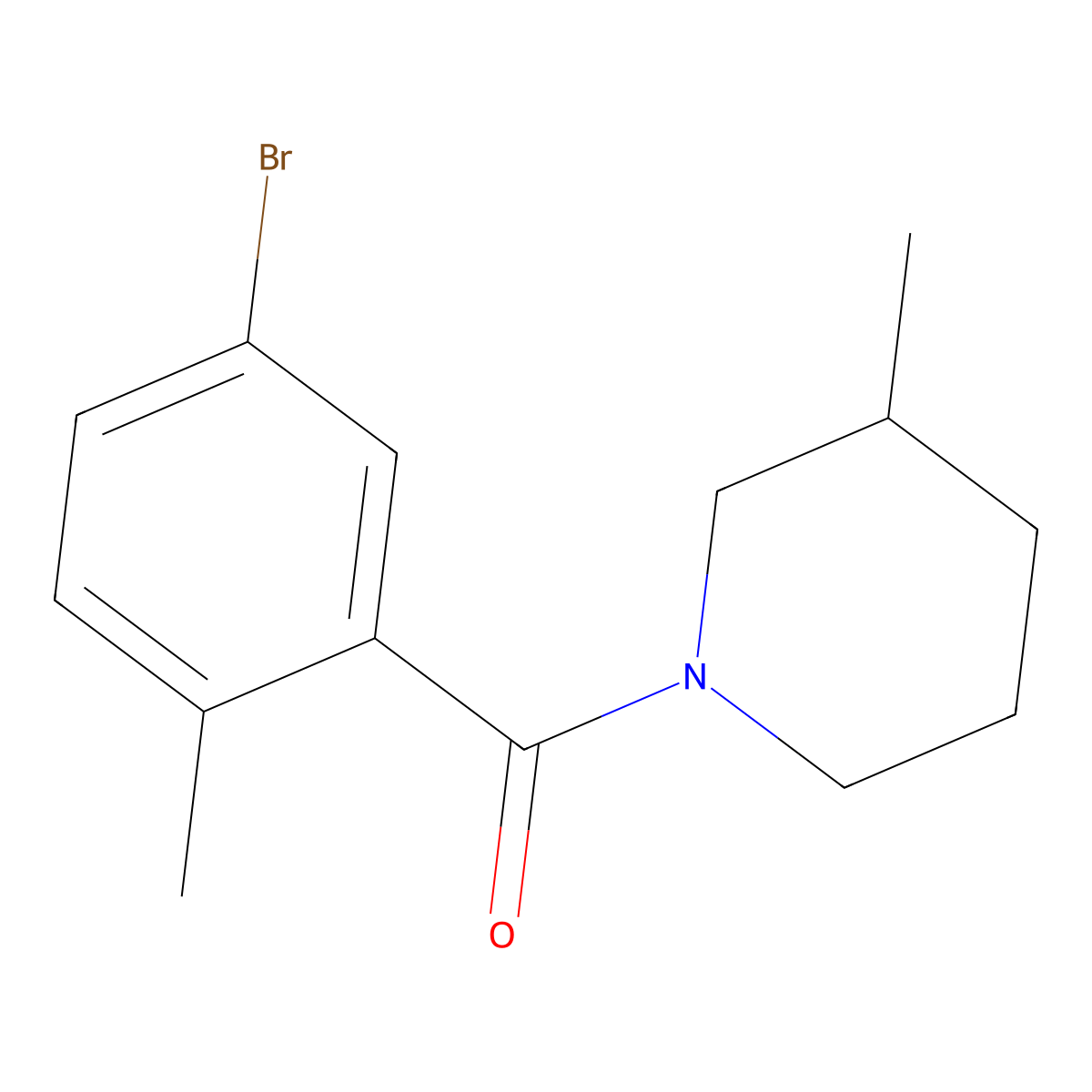 (5-Bromo-2-methylphenyl)(3-methyl-1-piperidinyl)methanone molecular structure, CAS 1479869-67-4