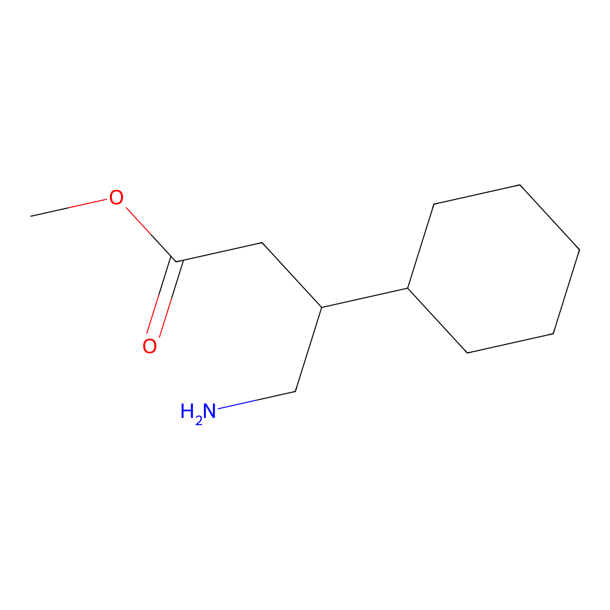 Methyl 4-amino-3-cyclohexylbutanoate molecular structure, CAS 1479874-31-1