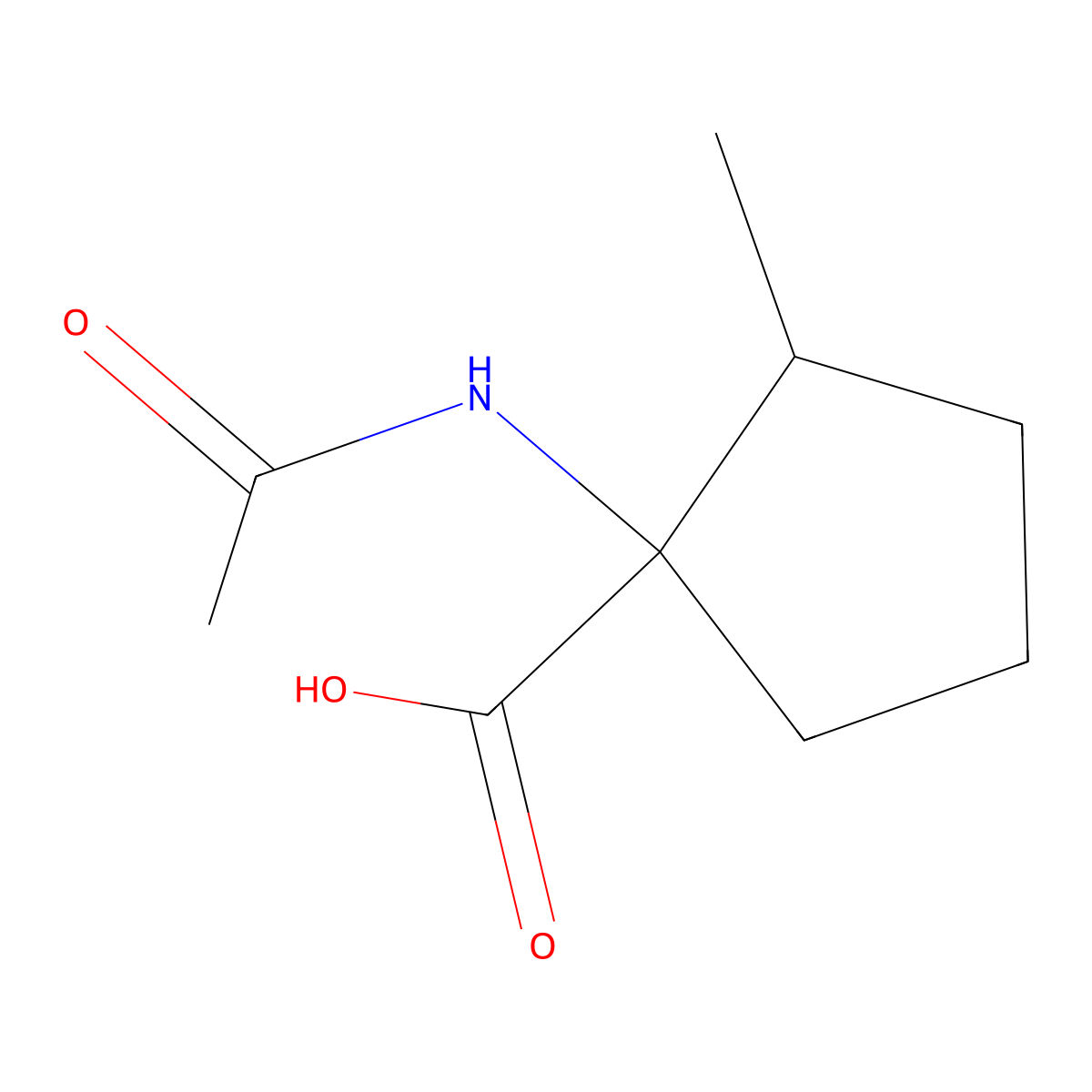 1-Acetamido-2-methylcyclopentane-1-carboxylic acid molecular structure, CAS 1479876-58-8