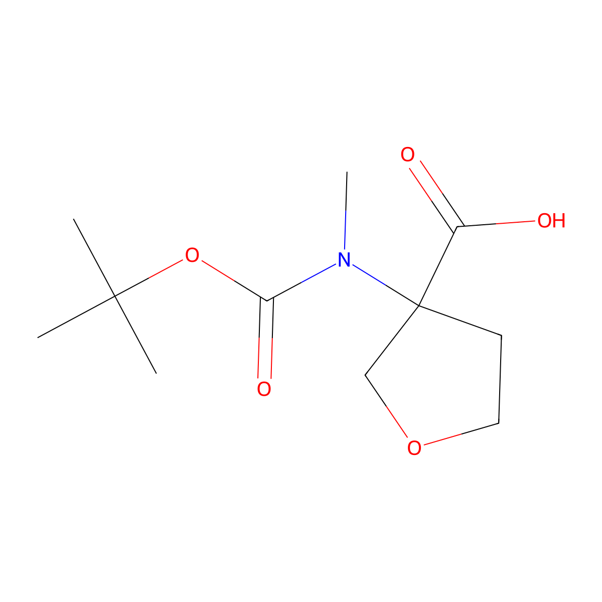 3-{[(Tert-butoxy)carbonyl](methyl)amino}oxolane-3-carboxylic acid molecular structure, CAS 1479905-61-7