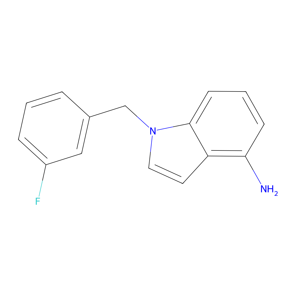 1-(3-fluorobenzyl)-1H-indol-4-amine molecular structure, CAS 1479910-15-0