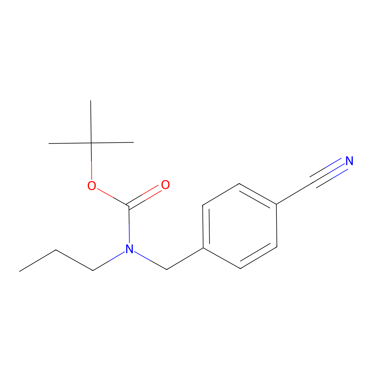 tert-butyl N-[(4-cyanophenyl)methyl]-N-propylcarbamate molecular structure, CAS 1479915-35-9