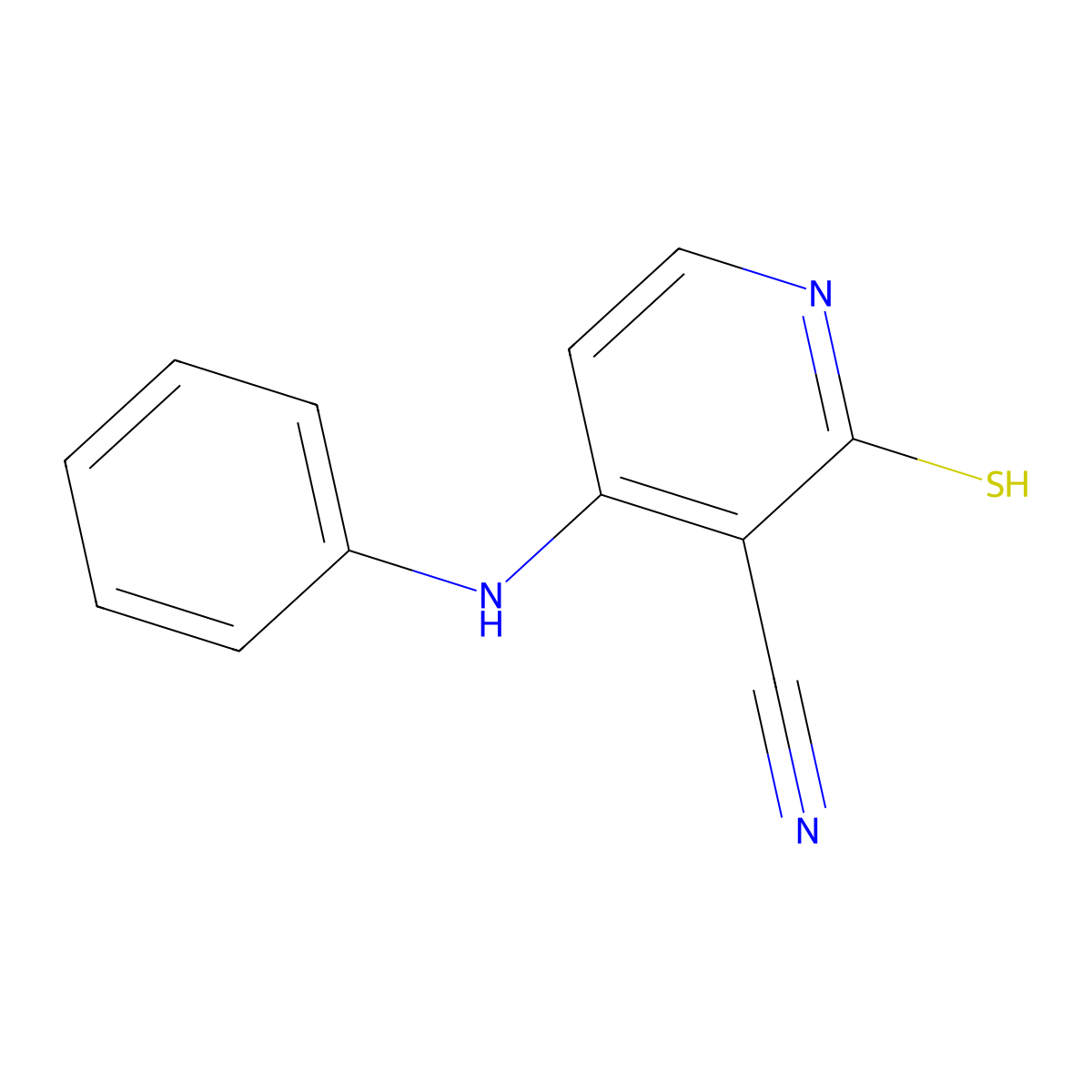 4-anilino-2-sulfanylidene-1H-pyridine-3-carbonitrile molecular structure, CAS 147992-77-6