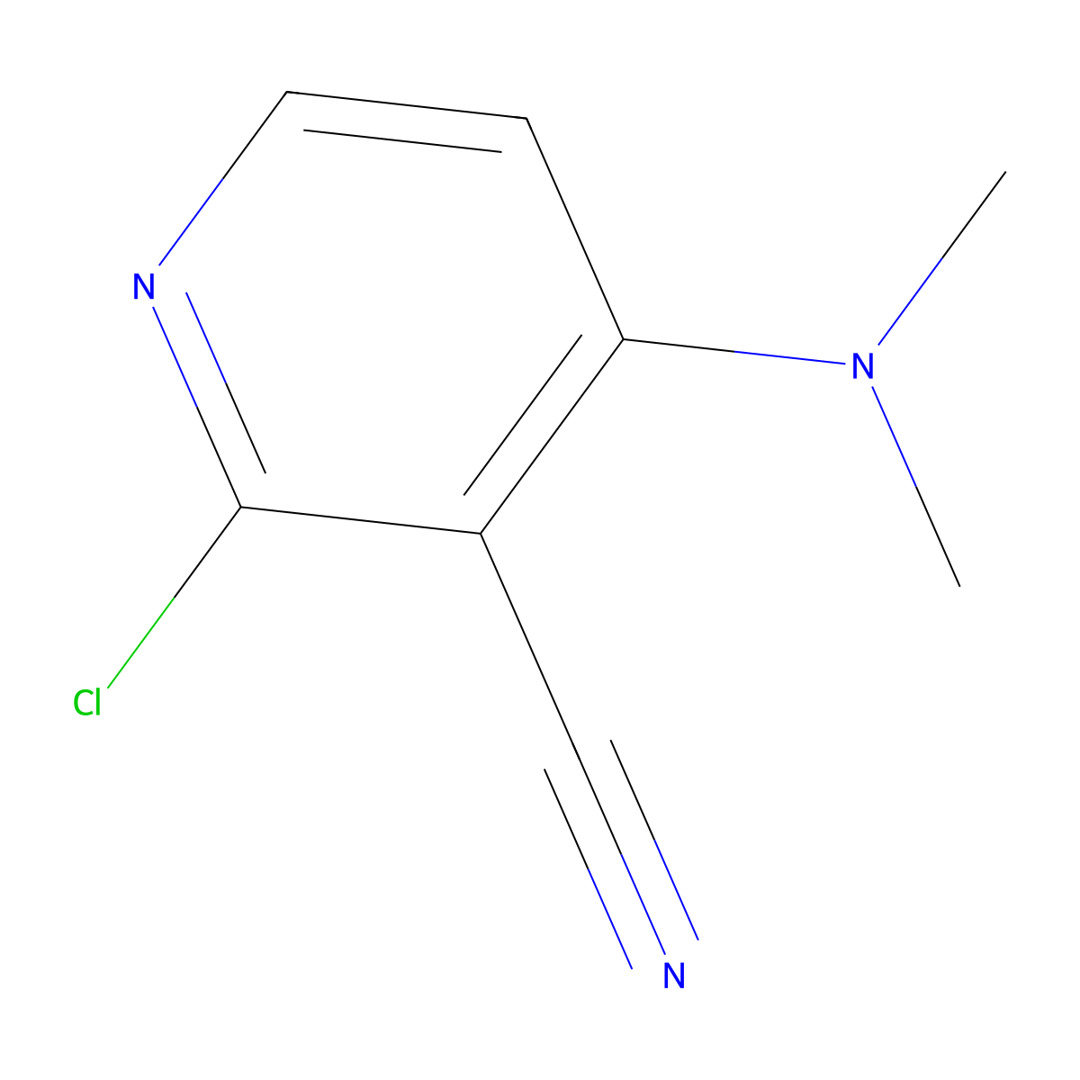 2-Chloro-4-(dimethylamino)pyridine-3-carbonitrile molecular structure, CAS 147992-80-1