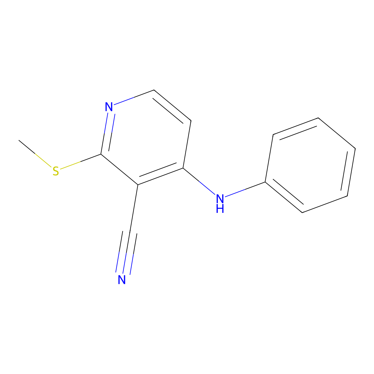 4-Anilino-2-methylsulfanylpyridine-3-carbonitrile molecular structure, CAS 147992-95-8