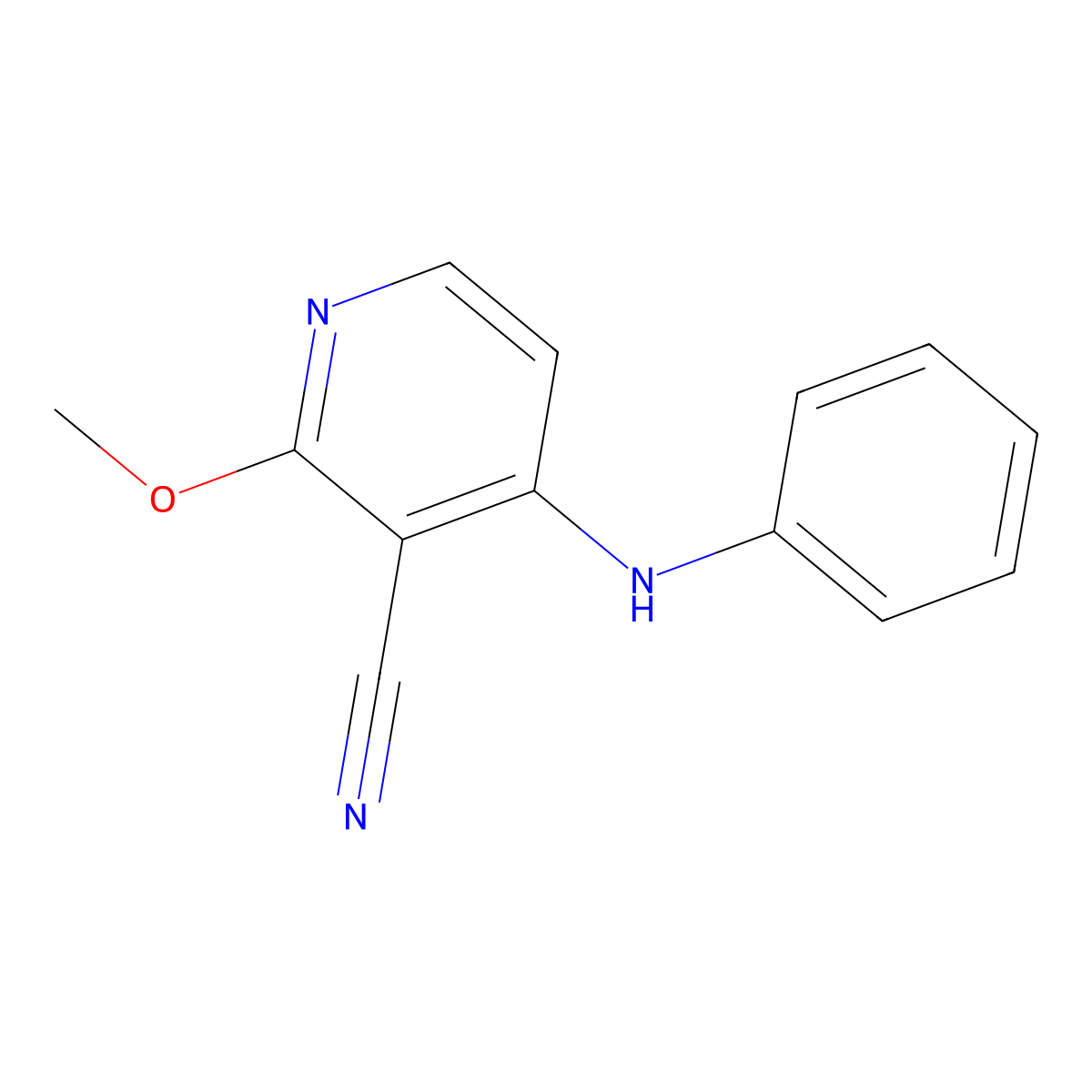 4-Anilino-2-methoxynicotinonitrile molecular structure, CAS 147992-98-1