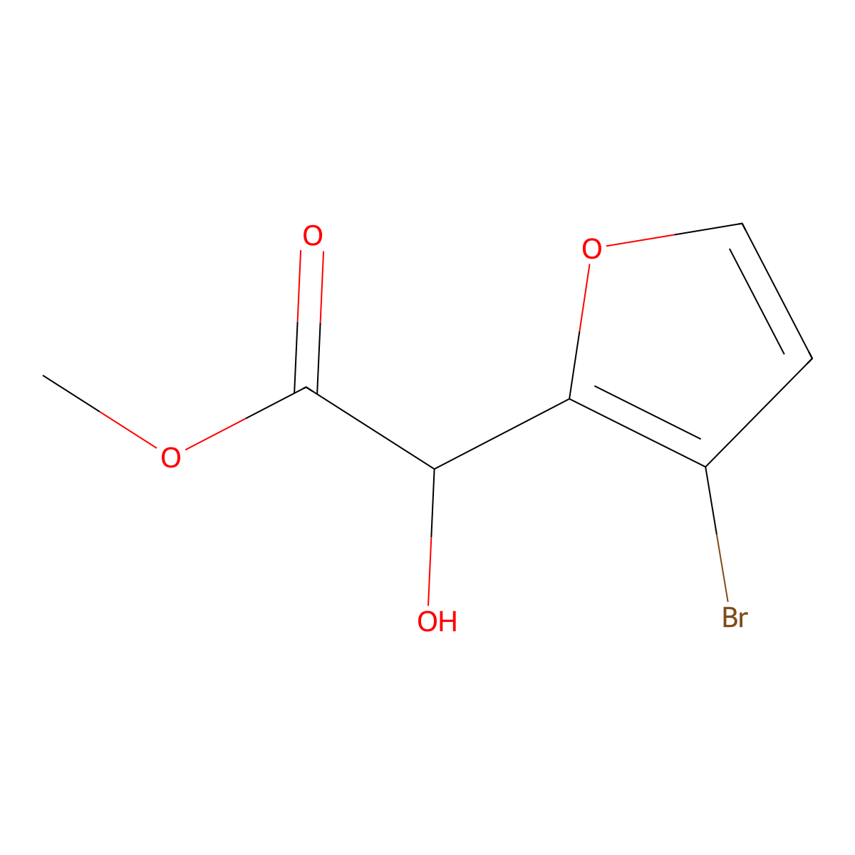 Methyl 2-(3-bromofuran-2-yl)-2-hydroxyacetate molecular structure, CAS 1479928-19-2
