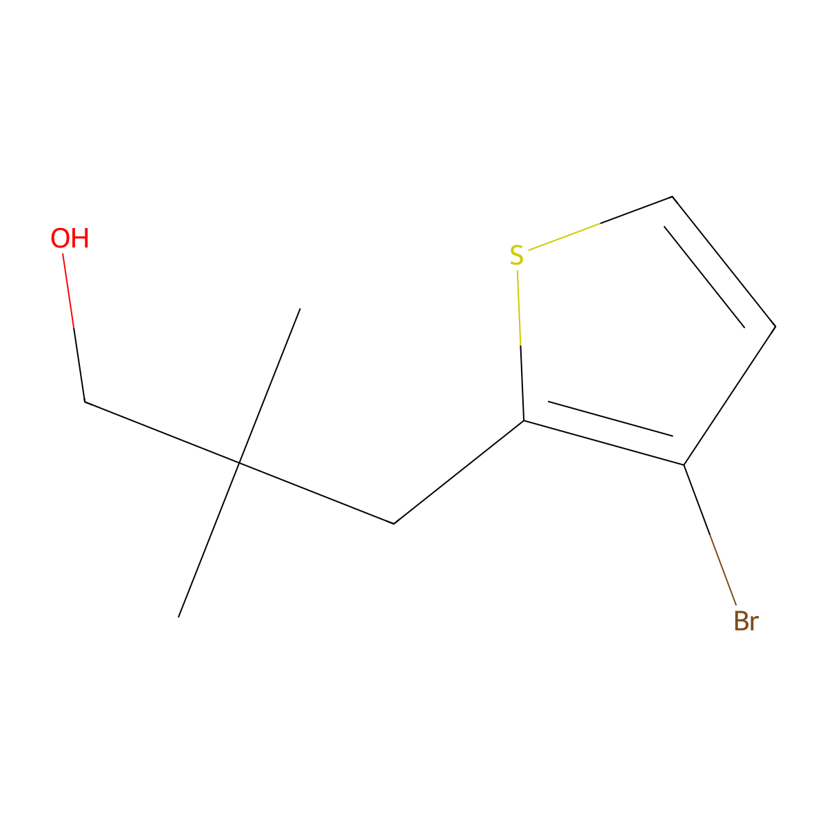 3-(3-Bromothiophen-2-yl)-2,2-dimethylpropan-1-ol molecular structure, CAS 1479938-01-6