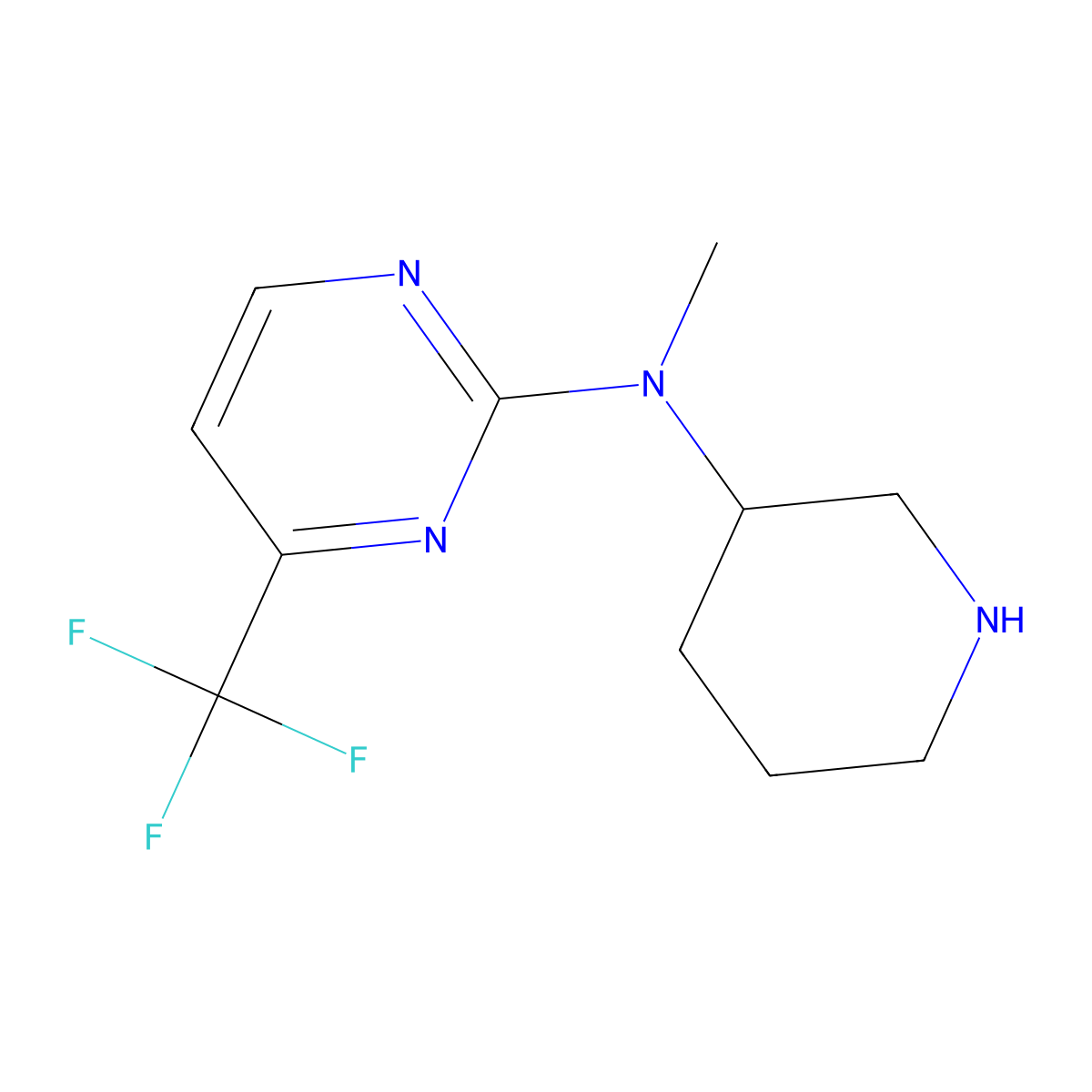 N-methyl-N-(piperidin-3-yl)-4-(trifluoromethyl)pyrimidin-2-amine molecular structure, CAS 1479948-13-4
