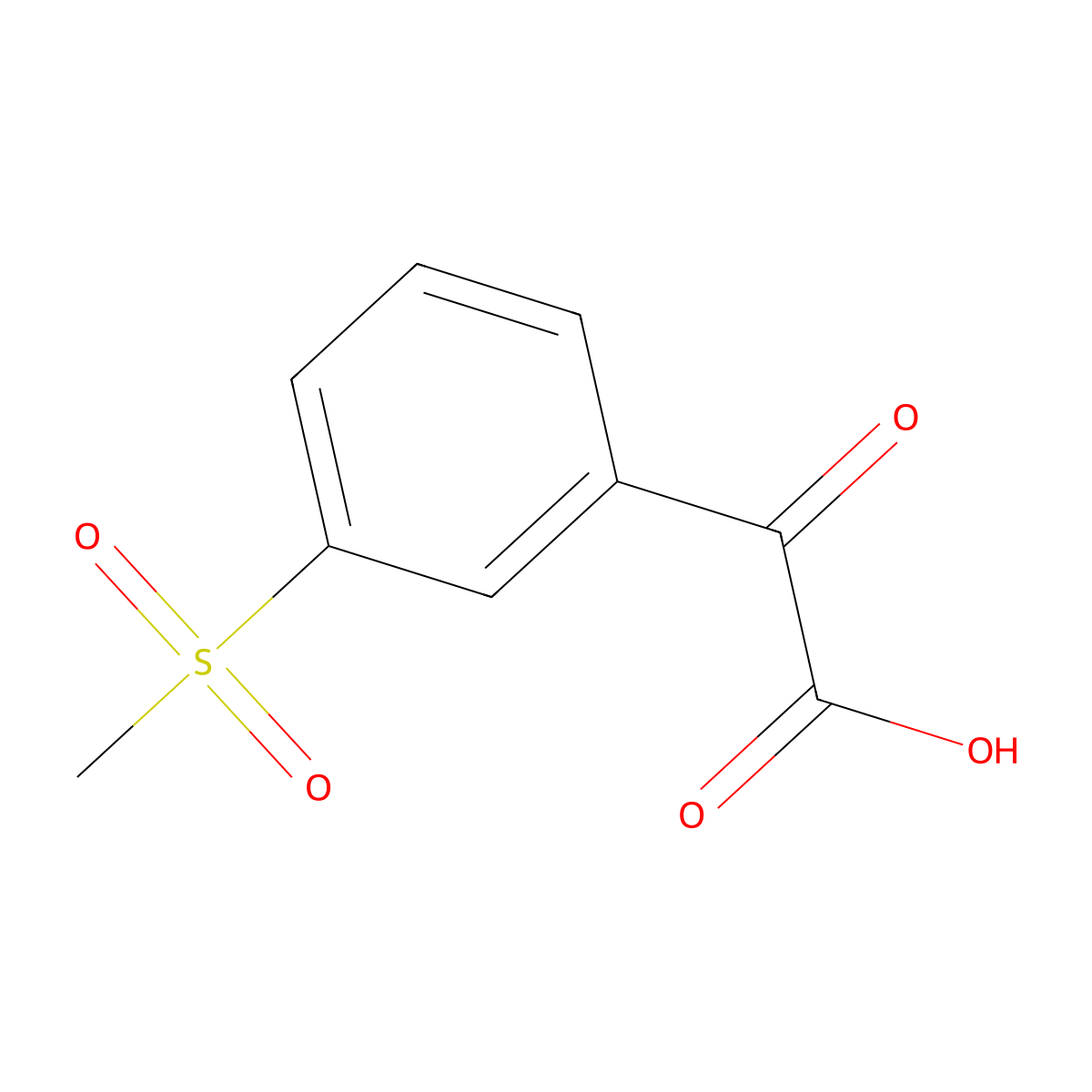 2-(3-Methanesulfonylphenyl)-2-oxoacetic acid molecular structure, CAS 1479953-62-2