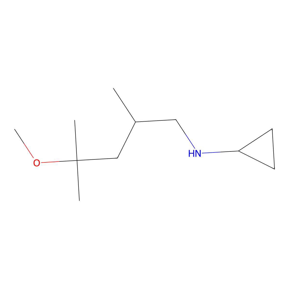 N-(4-methoxy-2,4-dimethylpentyl)cyclopropanamine molecular structure, CAS 1479978-47-6