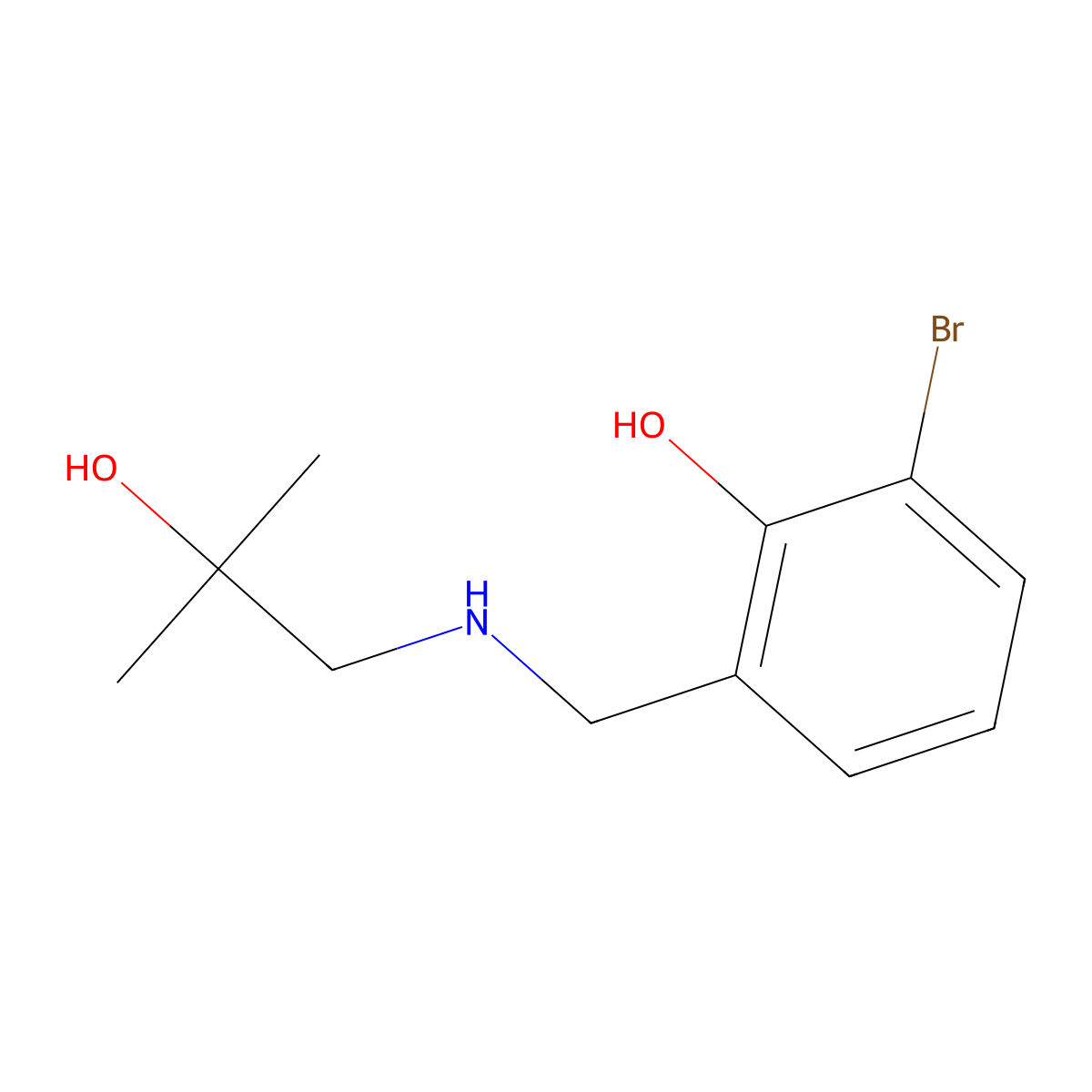 2-Bromo-6-{[(2-hydroxy-2-methylpropyl)amino]methyl}phenol molecular structure, CAS 1479988-93-6