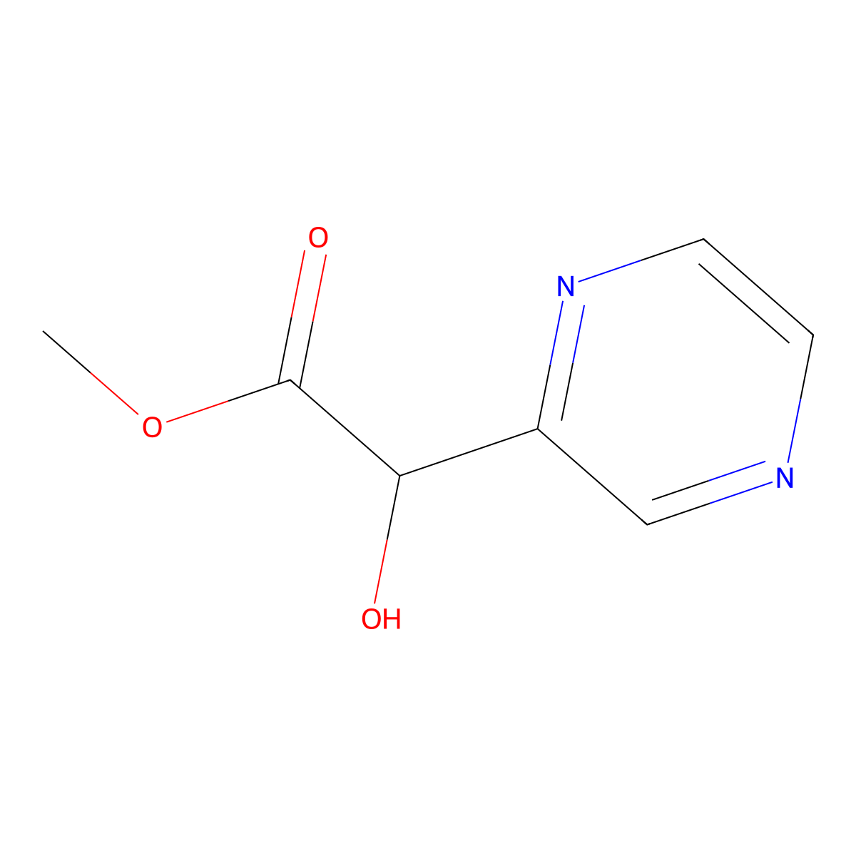 Methyl 2-hydroxy-2-(pyrazin-2-yl)acetate molecular structure, CAS 1479997-67-5