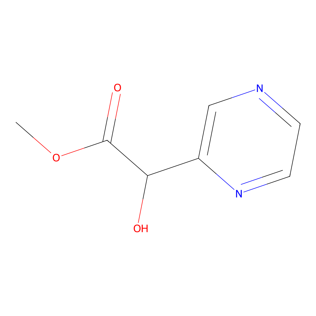Methyl 2-hydroxy-2-(pyrazin-2-yl)acetate molecular structure, CAS 1479997-67-5