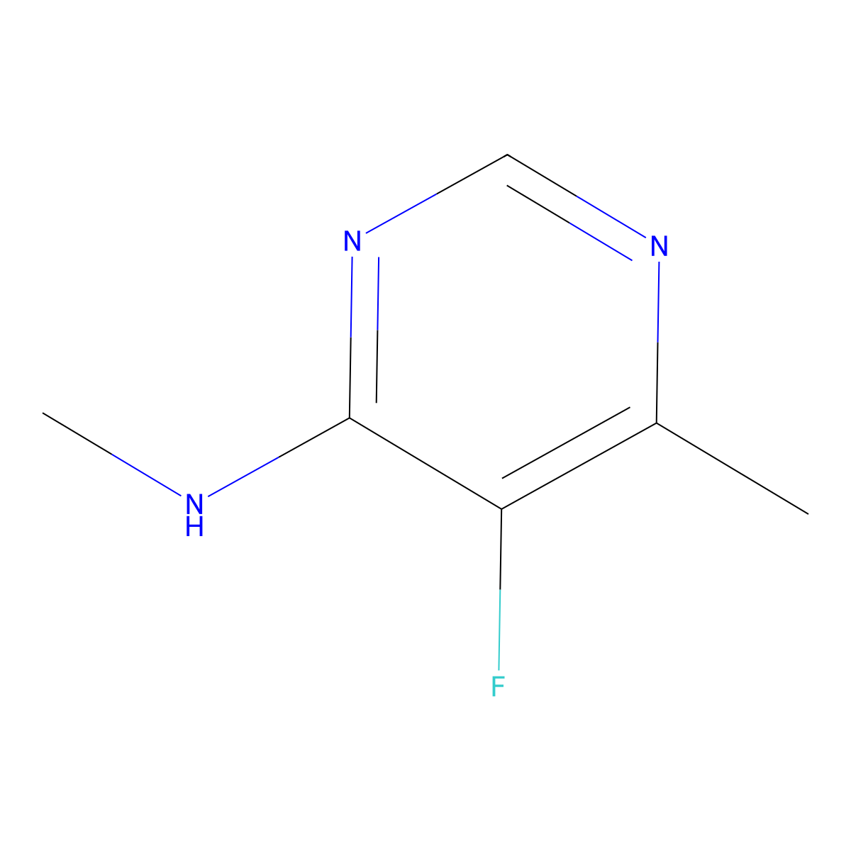 5-fluoro-N,6-dimethylpyrimidin-4-amine molecular structure, CAS 1479998-94-1