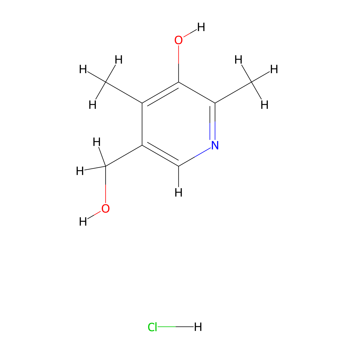 4-Desoxypyridoxine hydrochloride molecular structure, CAS 148-51-6