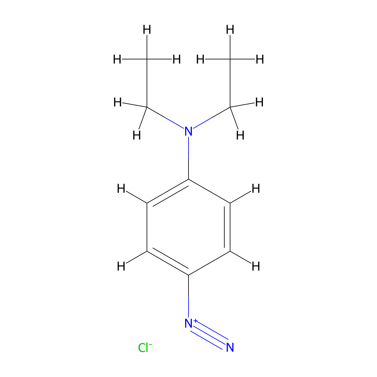 4-(Diethylamino)benzenediazonium chloride molecular structure, CAS 148-90-3