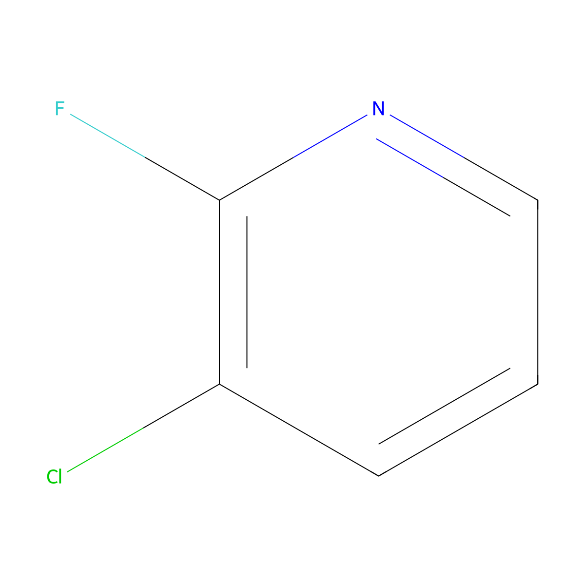 3-Chloro-2-fluoropyridine molecular structure, CAS 1480-64-4