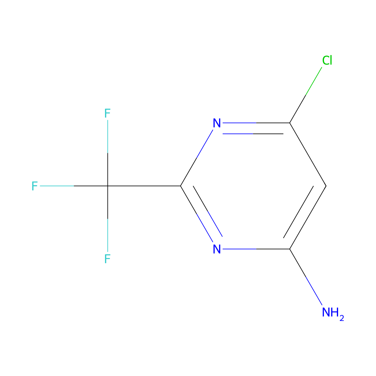6-Chloro-2-(trifluoromethyl)pyrimidin-4-amine molecular structure, CAS 1480-66-6