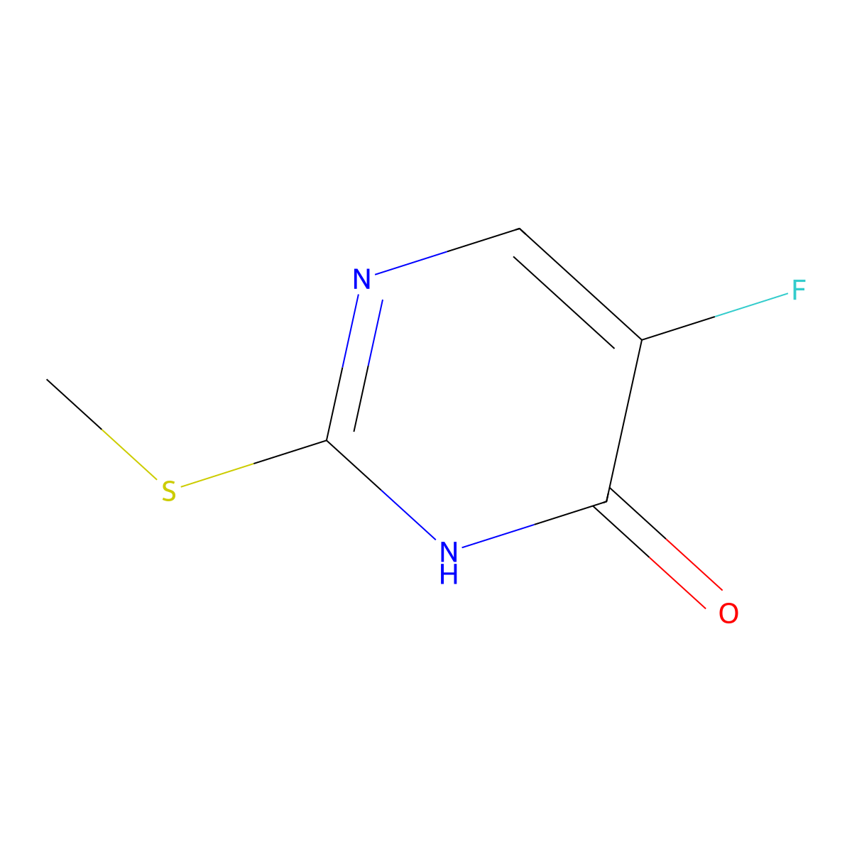 5-Fluoro-2-(methylthio)-4(3H)-pyrimidinone molecular structure, CAS 1480-92-8