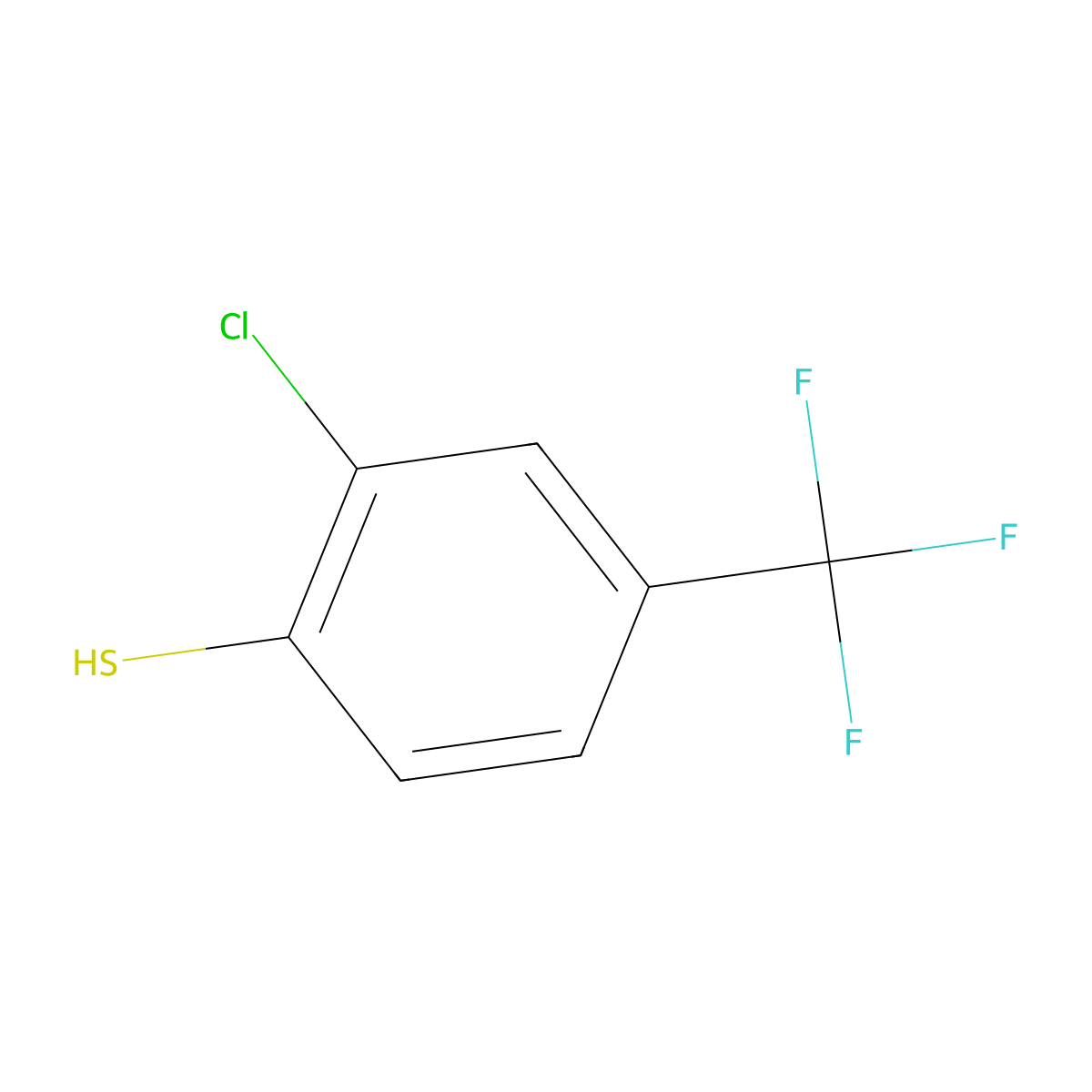 2-Chloro-4-trifluoromethylbenzenethiol molecular structure, CAS 148000-30-0