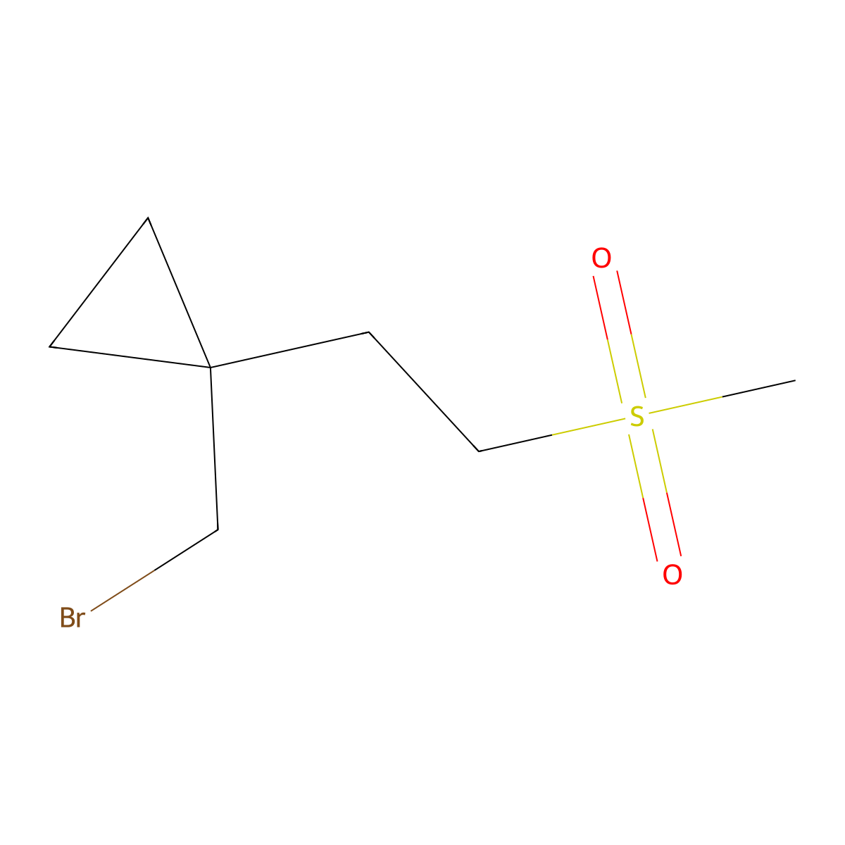 1-(Bromomethyl)-1-(2-methanesulfonylethyl)cyclopropane molecular structure, CAS 1480003-06-2