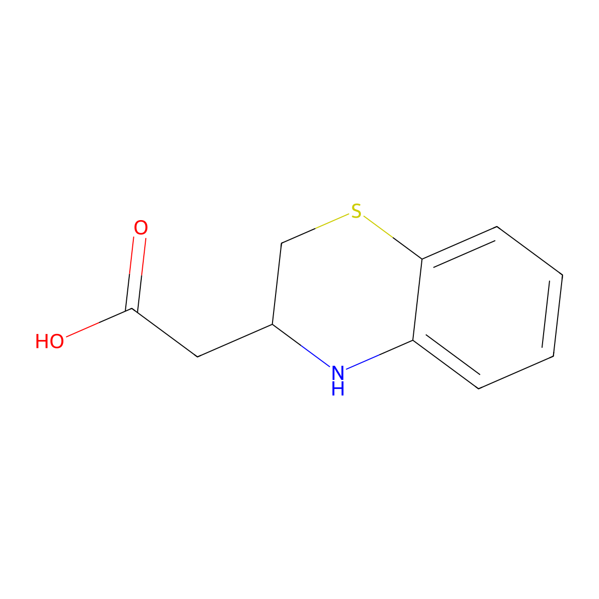 2-(3,4-Dihydro-2H-benzo[B][1,4]thiazin-3-YL)acetic acid molecular structure, CAS 1480005-21-7