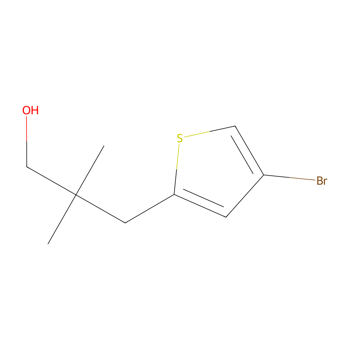 3-(4-Bromothiophen-2-yl)-2,2-dimethylpropan-1-ol molecular structure, CAS 1480005-49-9