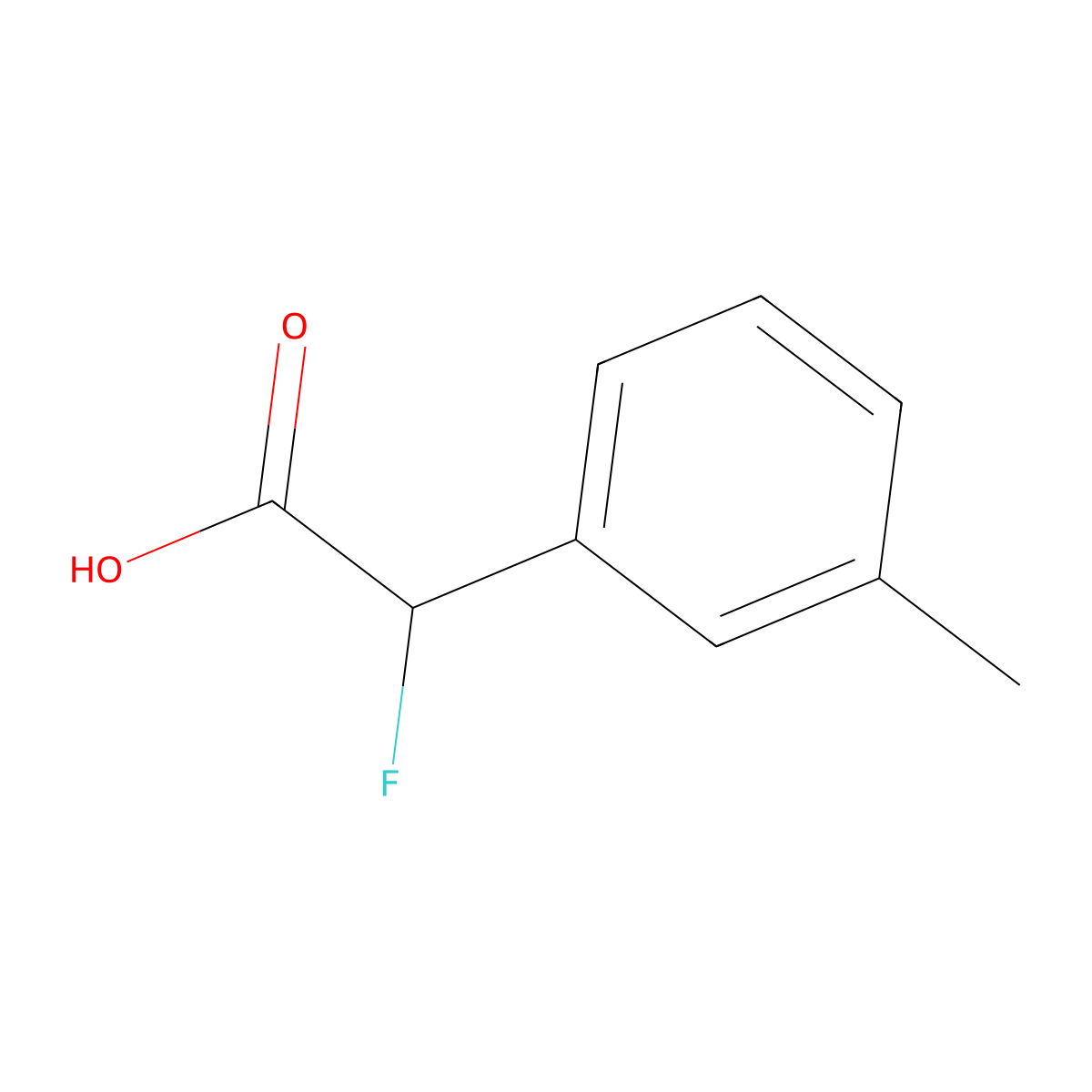 2-Fluoro-2-(m-tolyl)acetic acid molecular structure, CAS 1480013-06-6