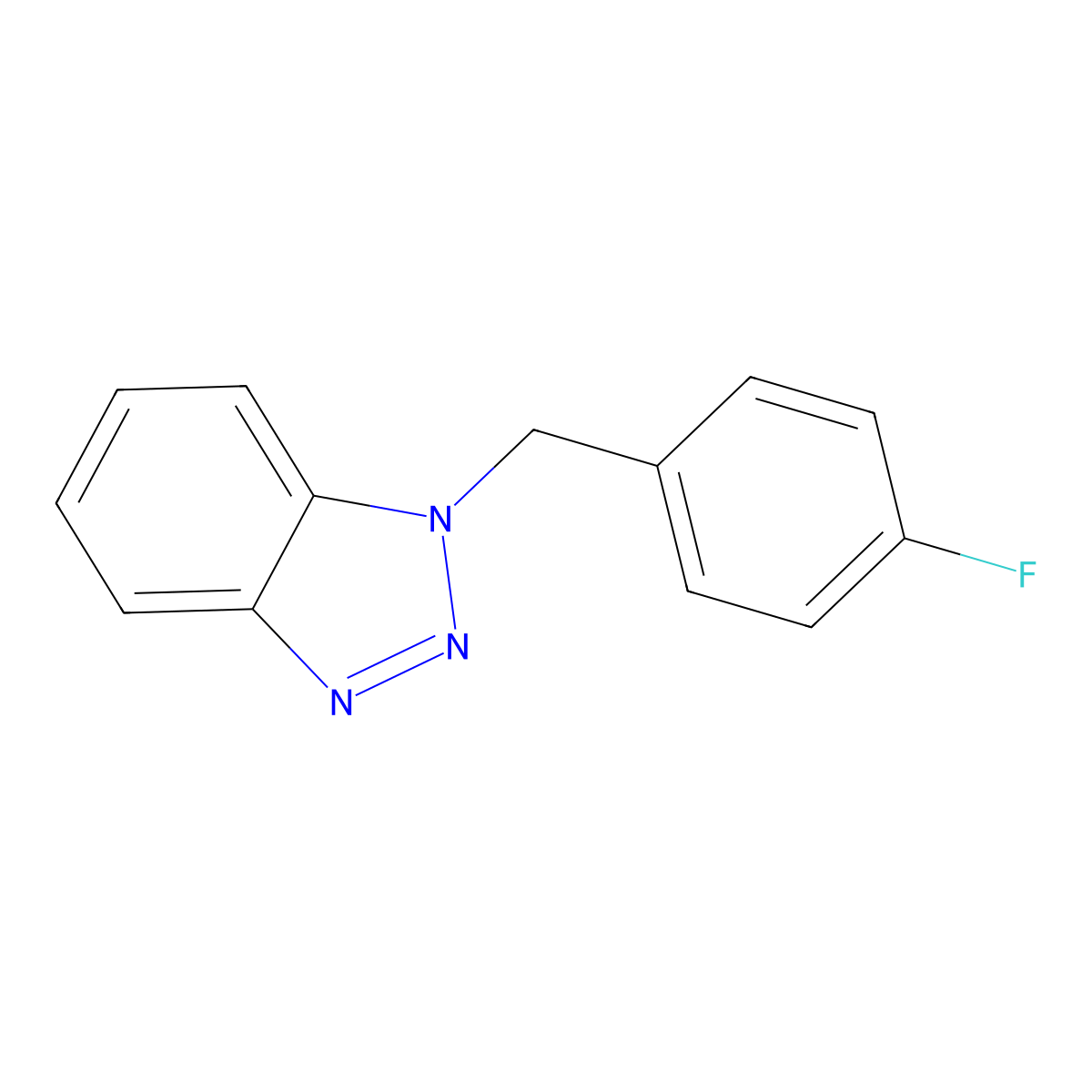 1-[(4-Fluorophenyl)methyl]benzotriazole molecular structure, CAS 148004-76-6