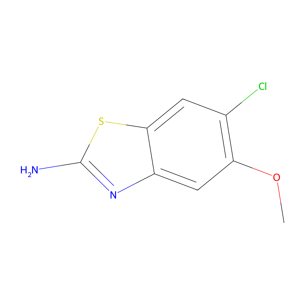 2-Amino-6-chloro-5-methoxybenzo[d]thiazole molecular structure, CAS 1480043-80-8