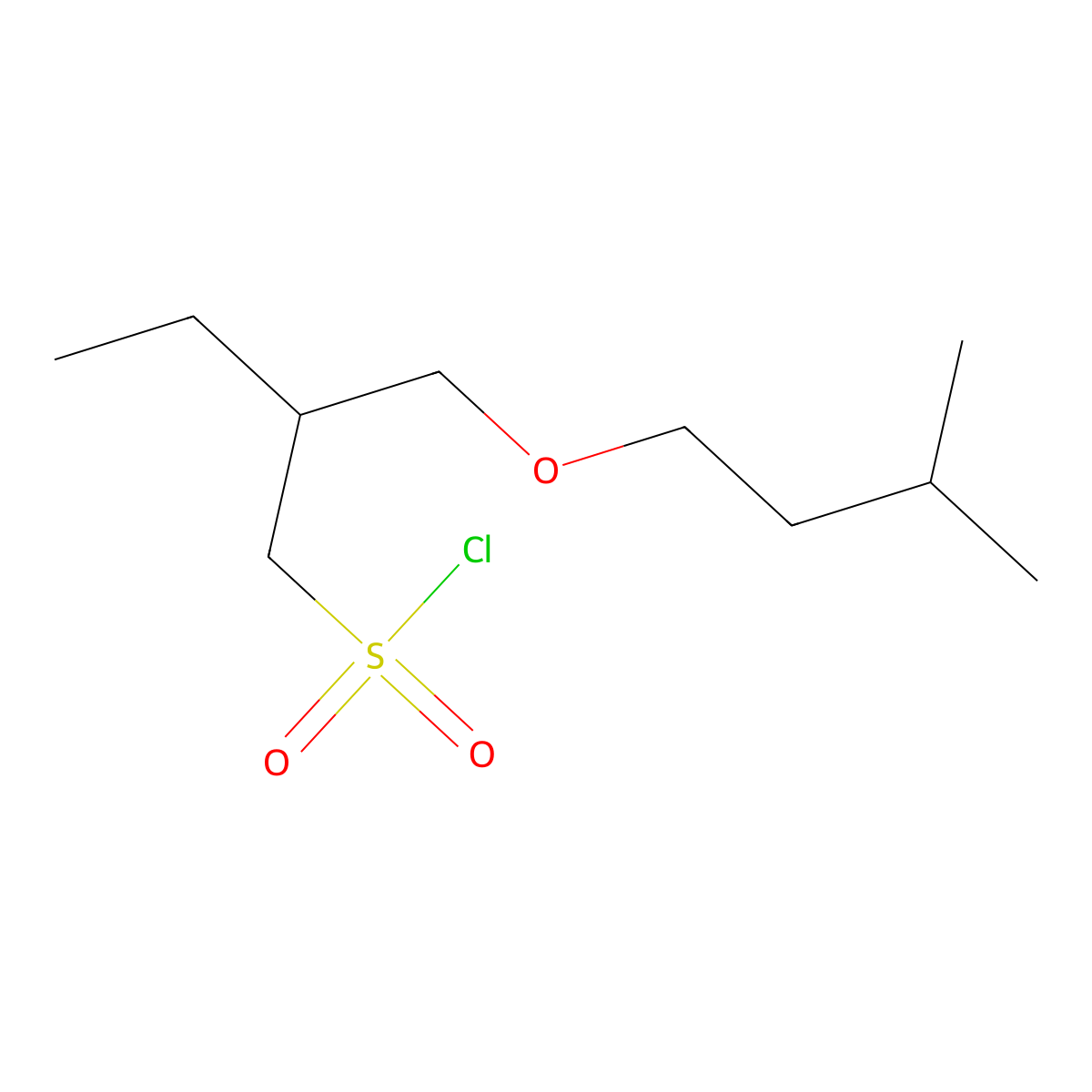 2-((Isopentyloxy)methyl)butane-1-sulfonyl chloride molecular structure, CAS 1480044-59-4