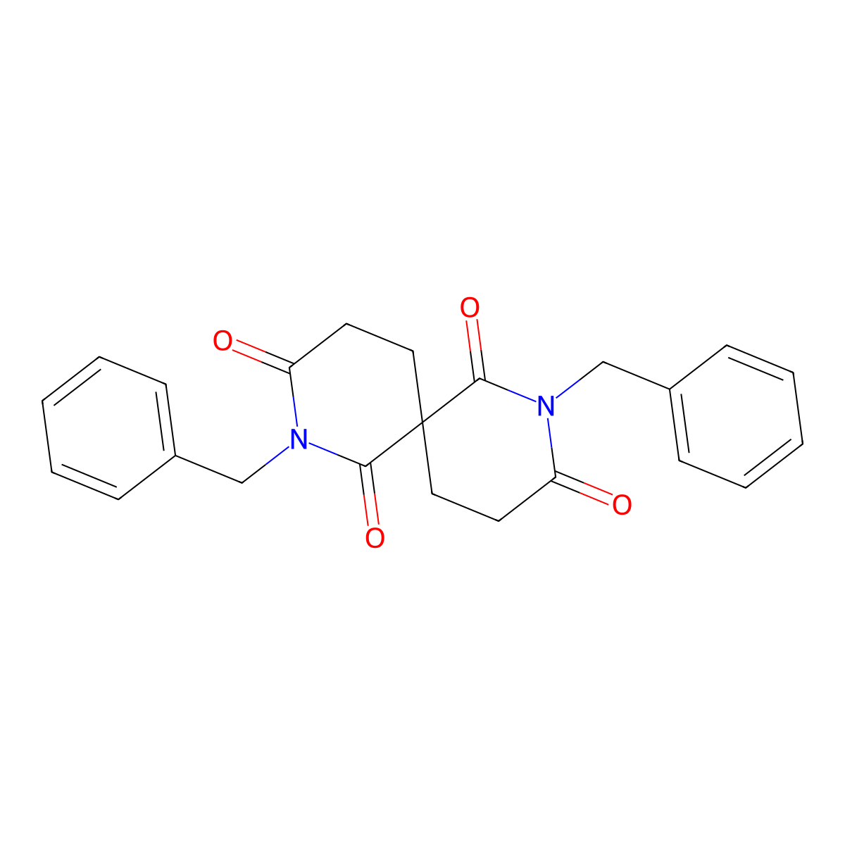 2,8-Dibenzyl-2,8-diazaspiro[5.5]undecane-1,3,7,9-tetrone molecular structure, CAS 148005-22-5